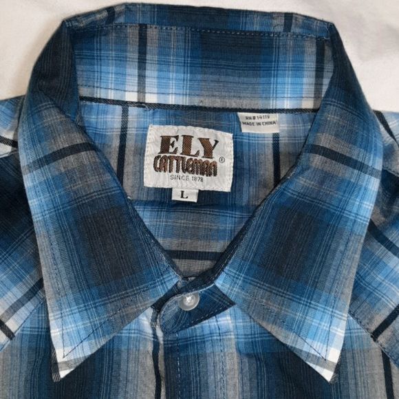 Ely Cattleman Turquoise Plaid Short Sleeve Shirt L‎ - Picture 3 of 7